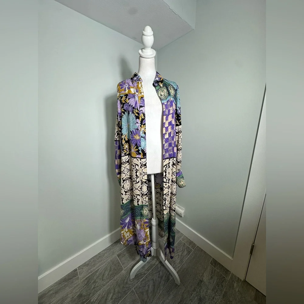 Free People Jackie Boho Maxi Shirt Dress Size Medium - Picture 3 of 15